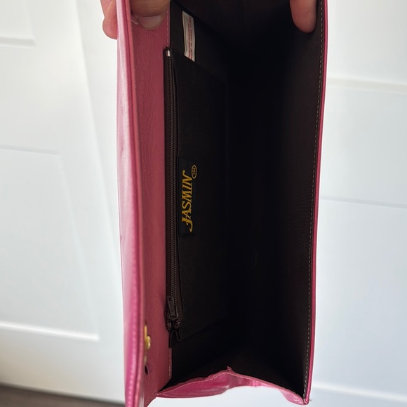 Vintage Mod Pink Goat Leather Clutch - Picture 7 of 16